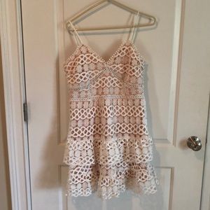 White lace and nude summer dress